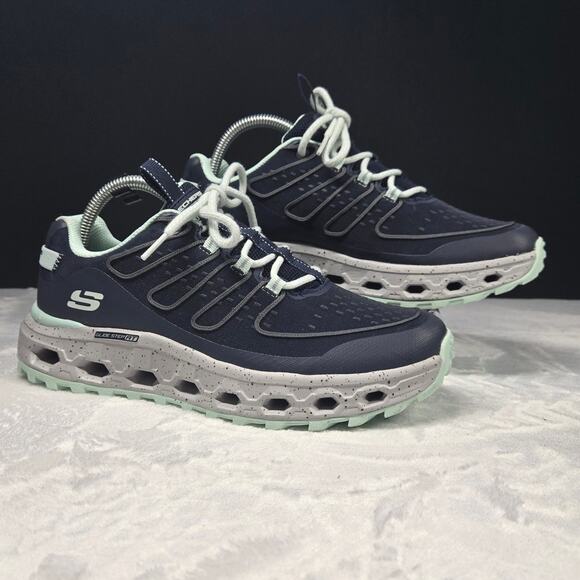 Skechers Womens 8.5 Glide Step Trail Outdoor All Terrain Navy Blue EUC - Picture 2 of 9